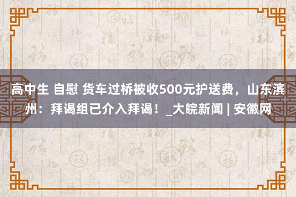 高中生 自慰 货车过桥被收500元护送费，山东滨州：拜谒组已介入拜谒！_大皖新闻 | 安徽网