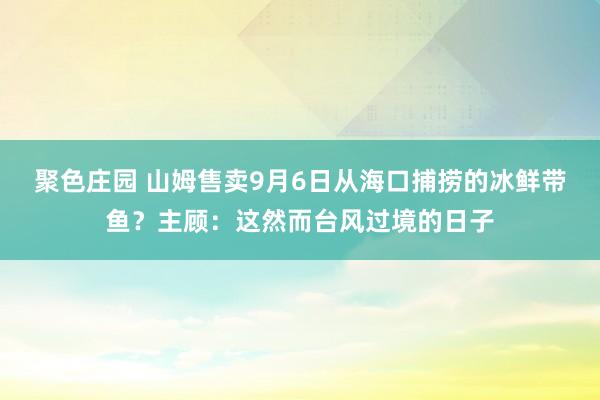 聚色庄园 山姆售卖9月6日从海口捕捞的冰鲜带鱼？主顾：这然而台风过境的日子