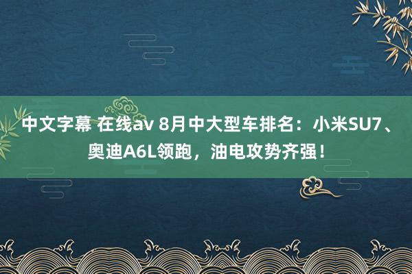 中文字幕 在线av 8月中大型车排名：小米SU7、奥迪A6L领跑，油电攻势齐强！