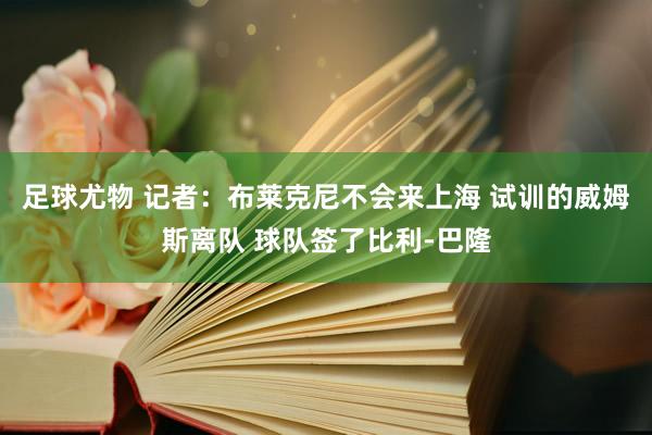 足球尤物 记者：布莱克尼不会来上海 试训的威姆斯离队 球队签了比利-巴隆