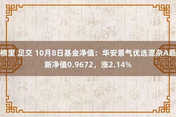 楠里 足交 10月8日基金净值：华安景气优选混杂A最新净值0.9672，涨2.14%