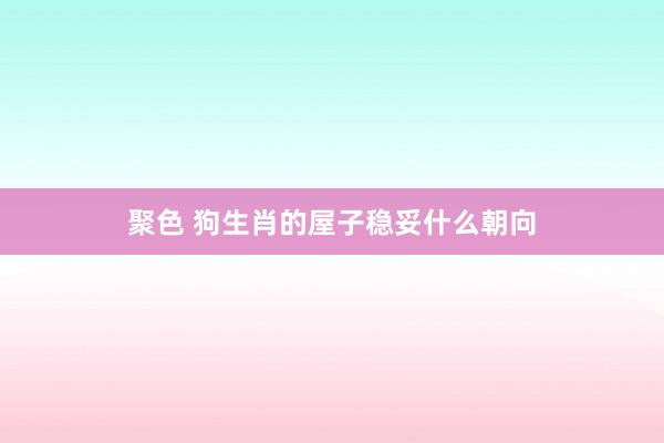 聚色 狗生肖的屋子稳妥什么朝向