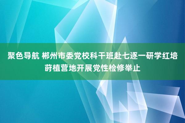 聚色导航 郴州市委党校科干班赴七逐一研学红培莳植营地开展党性检修举止