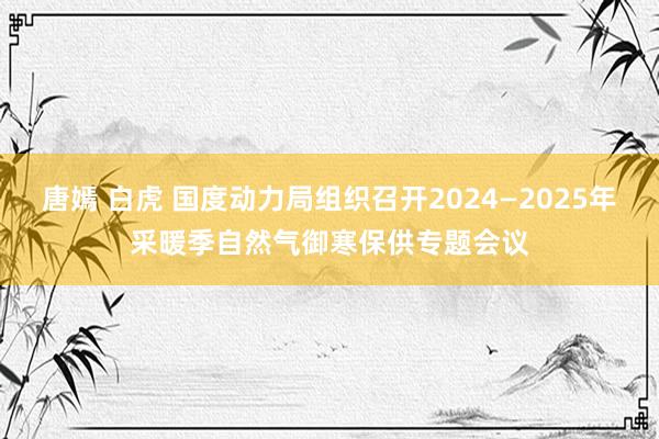 唐嫣 白虎 国度动力局组织召开2024—2025年采暖季自然气御寒保供专题会议