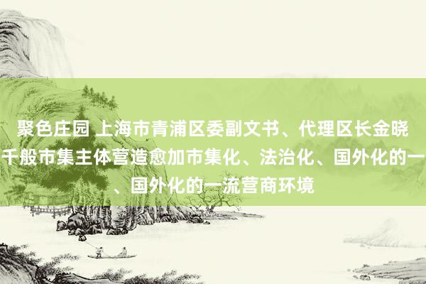 聚色庄园 上海市青浦区委副文书、代理区长金晓明：全力为千般市集主体营造愈加市集化、法治化、国外化的一流营商环境