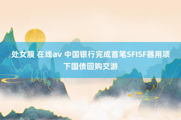 处女膜 在线av 中国银行完成首笔SFISF器用项下国债回购交游