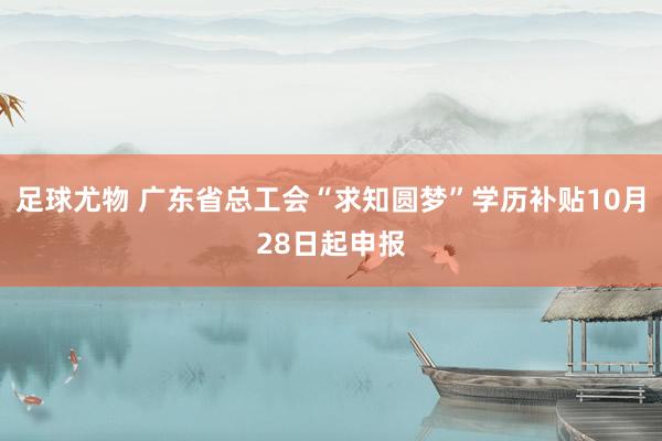 足球尤物 广东省总工会“求知圆梦”学历补贴10月28日起申报