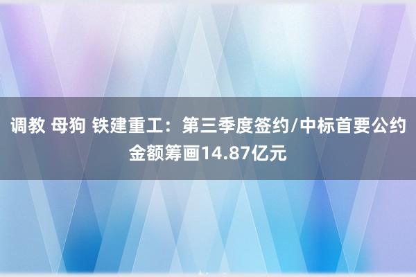 调教 母狗 铁建重工：第三季度签约/中标首要公约金额筹画14.87亿元