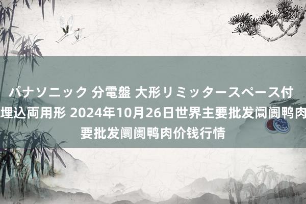 パナソニック 分電盤 大形リミッタースペース付 露出・半埋込両用形 2024年10月26日世界主要批发阛阓鸭肉价钱行情