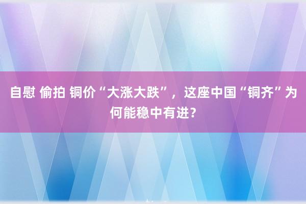 自慰 偷拍 铜价“大涨大跌”，这座中国“铜齐”为何能稳中有进？