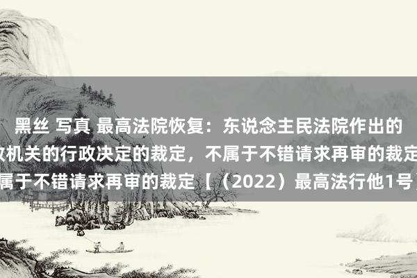 黑丝 写真 最高法院恢复：东说念主民法院作出的准许或者不准许抓行行政机关的行政决定的裁定，不属于不错请求再审的裁定【（2022）最高法行他1号】