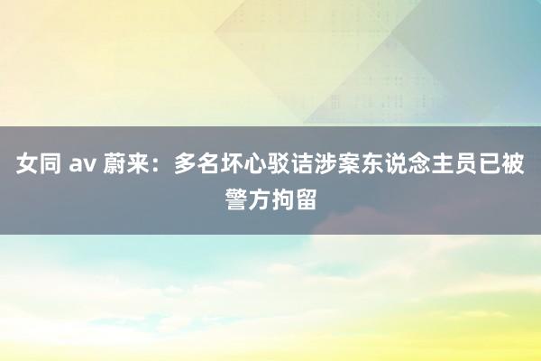 女同 av 蔚来：多名坏心驳诘涉案东说念主员已被警方拘留