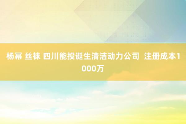 杨幂 丝袜 四川能投诞生清洁动力公司  注册成本1000万