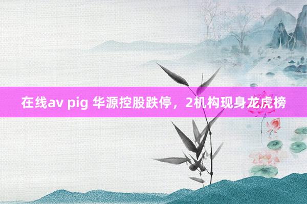 在线av pig 华源控股跌停，2机构现身龙虎榜