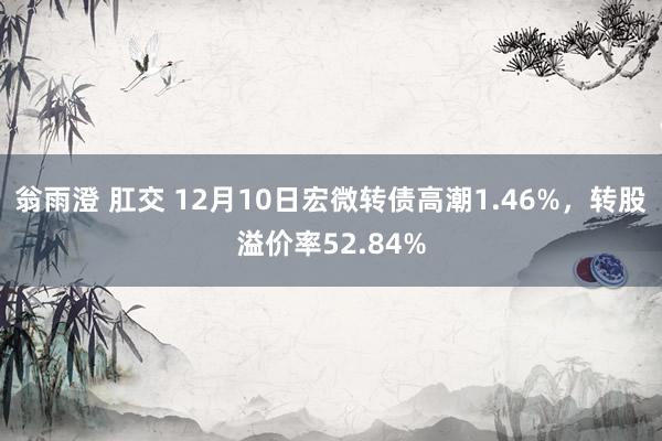 翁雨澄 肛交 12月10日宏微转债高潮1.46%，转股溢价率52.84%