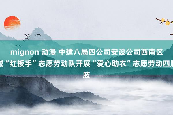 mignon 动漫 中建八局四公司安设公司西南区域“红扳手”志愿劳动队开展“爱心助农”志愿劳动四肢