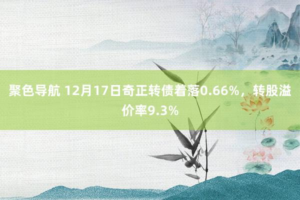 聚色导航 12月17日奇正转债着落0.66%，转股溢价率9.3%