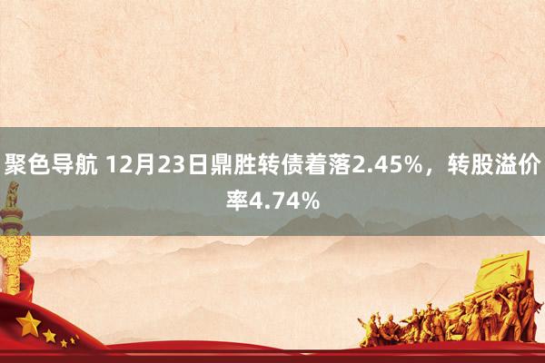 聚色导航 12月23日鼎胜转债着落2.45%，转股溢价率4.74%