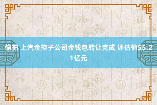 偷拍 上汽金控子公司金钱包转让完成 评估值55.21亿元