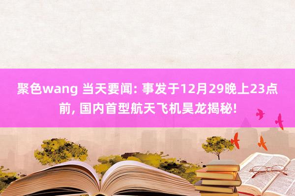 聚色wang 当天要闻: 事发于12月29晚上23点前， 国内首型航天飞机昊龙揭秘!