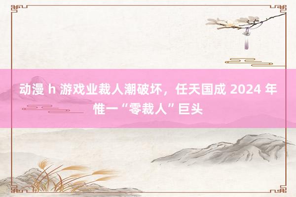 动漫 h 游戏业裁人潮破坏，任天国成 2024 年惟一“零裁人”巨头