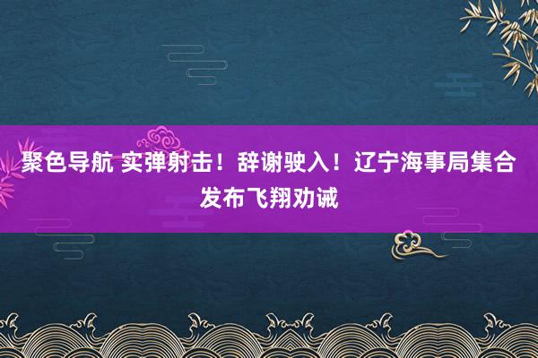 聚色导航 实弹射击！辞谢驶入！辽宁海事局集合发布飞翔劝诫