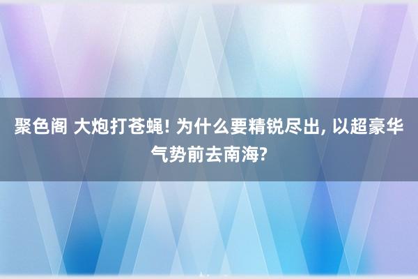 聚色阁 大炮打苍蝇! 为什么要精锐尽出， 以超豪华气势前去南海?