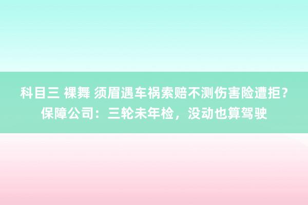 科目三 裸舞 须眉遇车祸索赔不测伤害险遭拒？保障公司：三轮未年检，没动也算驾驶