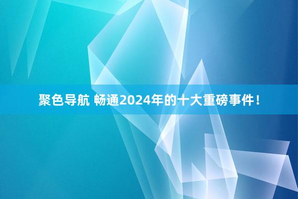 聚色导航 畅通2024年的十大重磅事件！