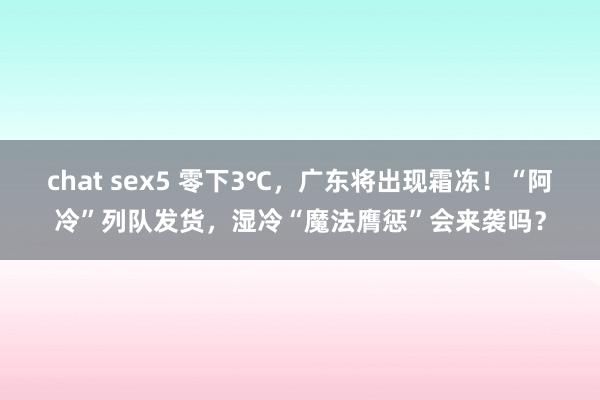 chat sex5 零下3℃，广东将出现霜冻！“阿冷”列队发货，湿冷“魔法膺惩”会来袭吗？